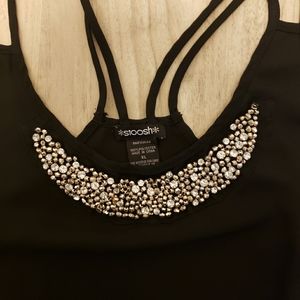 Sexy double strap tank with bling!! size XL